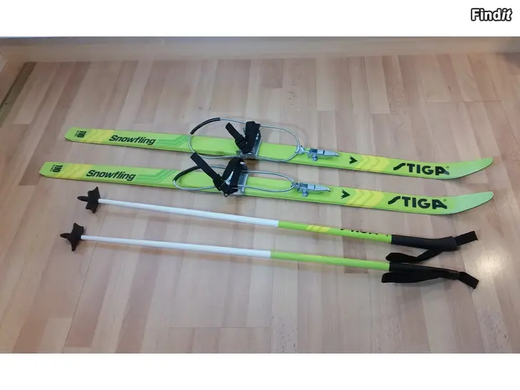 Säljes Stiga sukset Snow Fling Set 110cm ja sauvat 85cm 18e