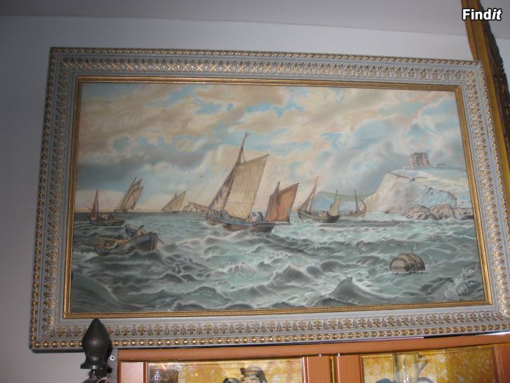 Säljes Meri aiheinen taulu,vuodelta 1893