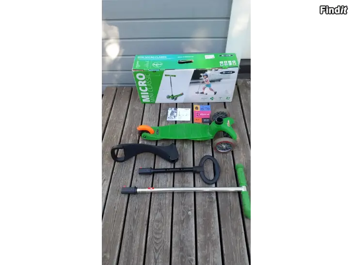 Myydään Mini Micro Classic vihreä potkulauta max 50kg 2-5V  -hinta 38e