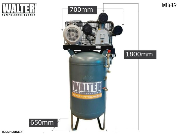 Säljes Walter gjutjärnskompressor 5,5kw